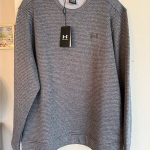 Under Armour Men's Striped Gray Crewneck Sweater